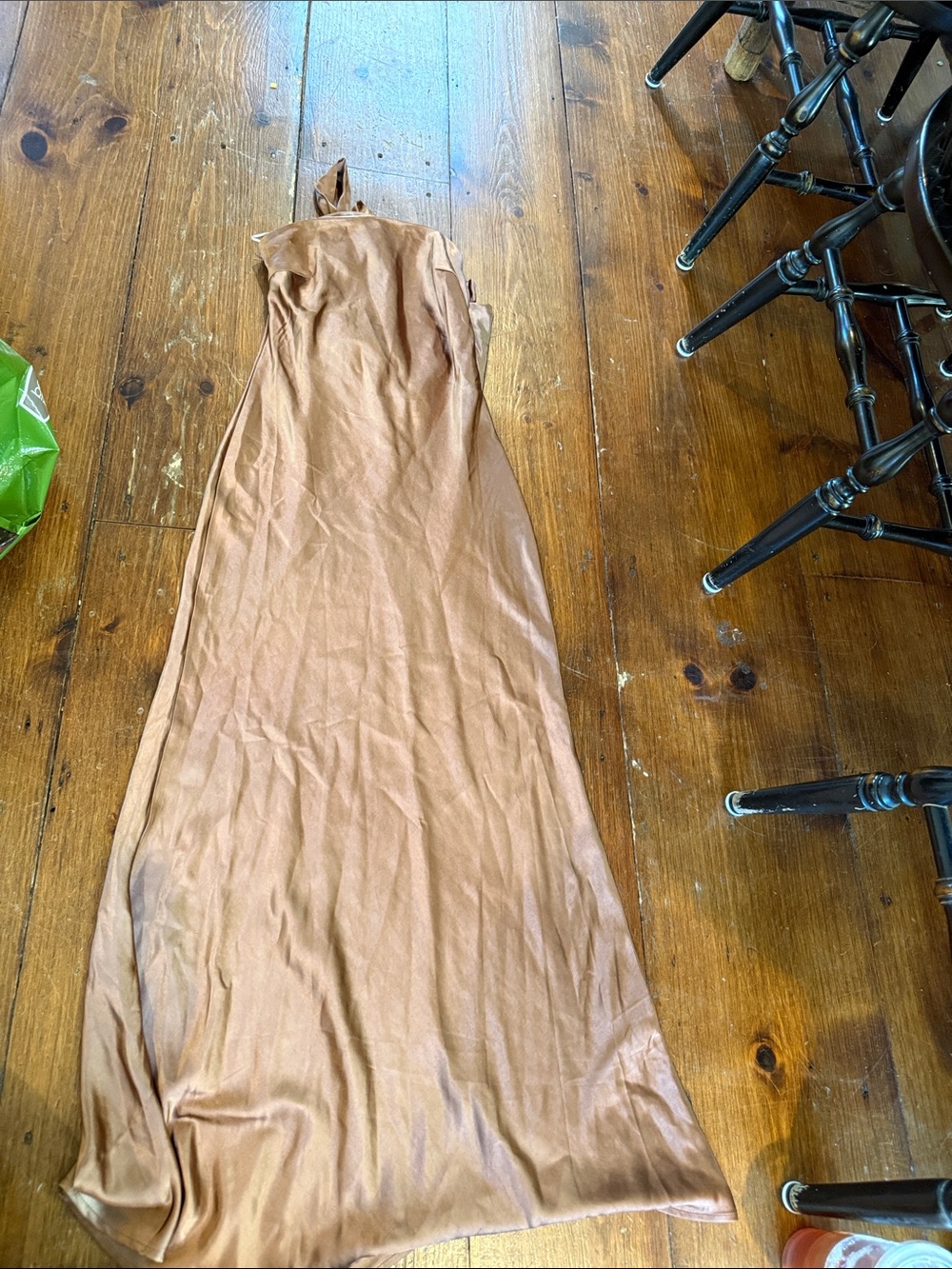 Princess Polly Sleek Brown Satin Maxi Dress - Women's Strapless Style